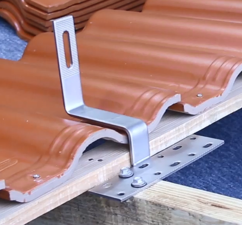 Solar tile roof hook