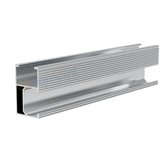 Perfil de riel solar de aluminio anodizado en plata