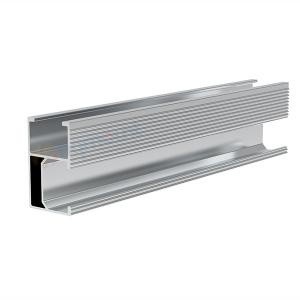 Perfil de riel solar de aluminio anodizado en plata