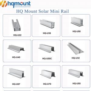 Mini riel solar, riel solar de aluminio, riel solar de perfil en U, mini riel de acero ZAM, estructura de montaje solar rentable