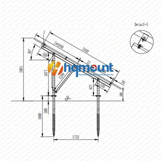 solar ground mount system with U profile steel