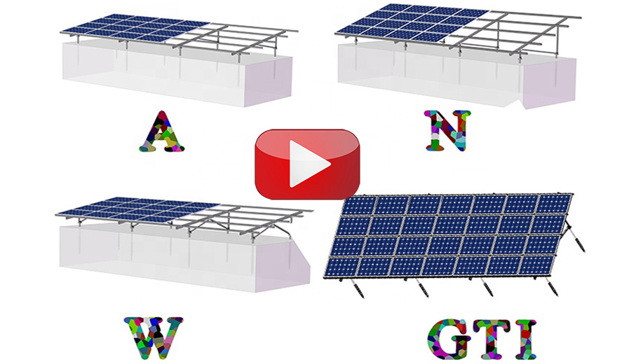 Sistema de estanterías solares premontadas de aluminio molido hqmount GT1
        