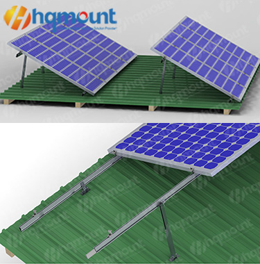 Proyecto de instalación de soporte de techo de metal con clip trapezoidal solar
