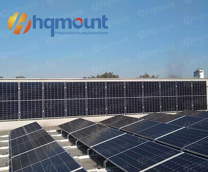 Sistema de montaje con balasto solar de techo plano de 200KW