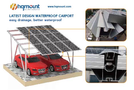 Cochera fotovoltaica impermeable de último diseño HQ MOUNT

