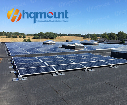  100KW  Ballated proyecto de azotea para techo plano de hormigón